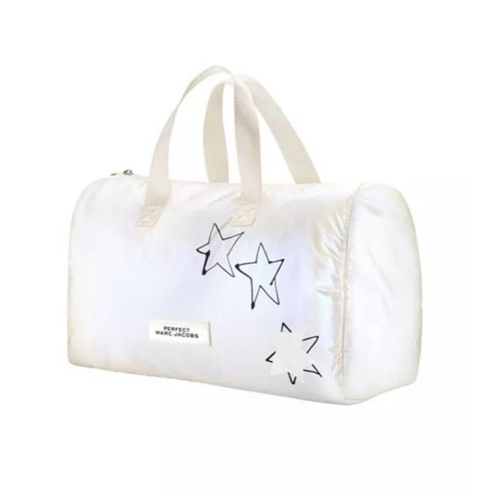 Marc Jacobs Parfum White Duffel Travel Bag White Stars